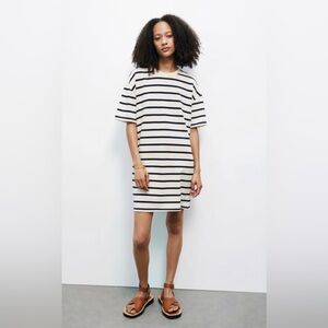 NEW ZARA - Striped Oversized Shirt Dress